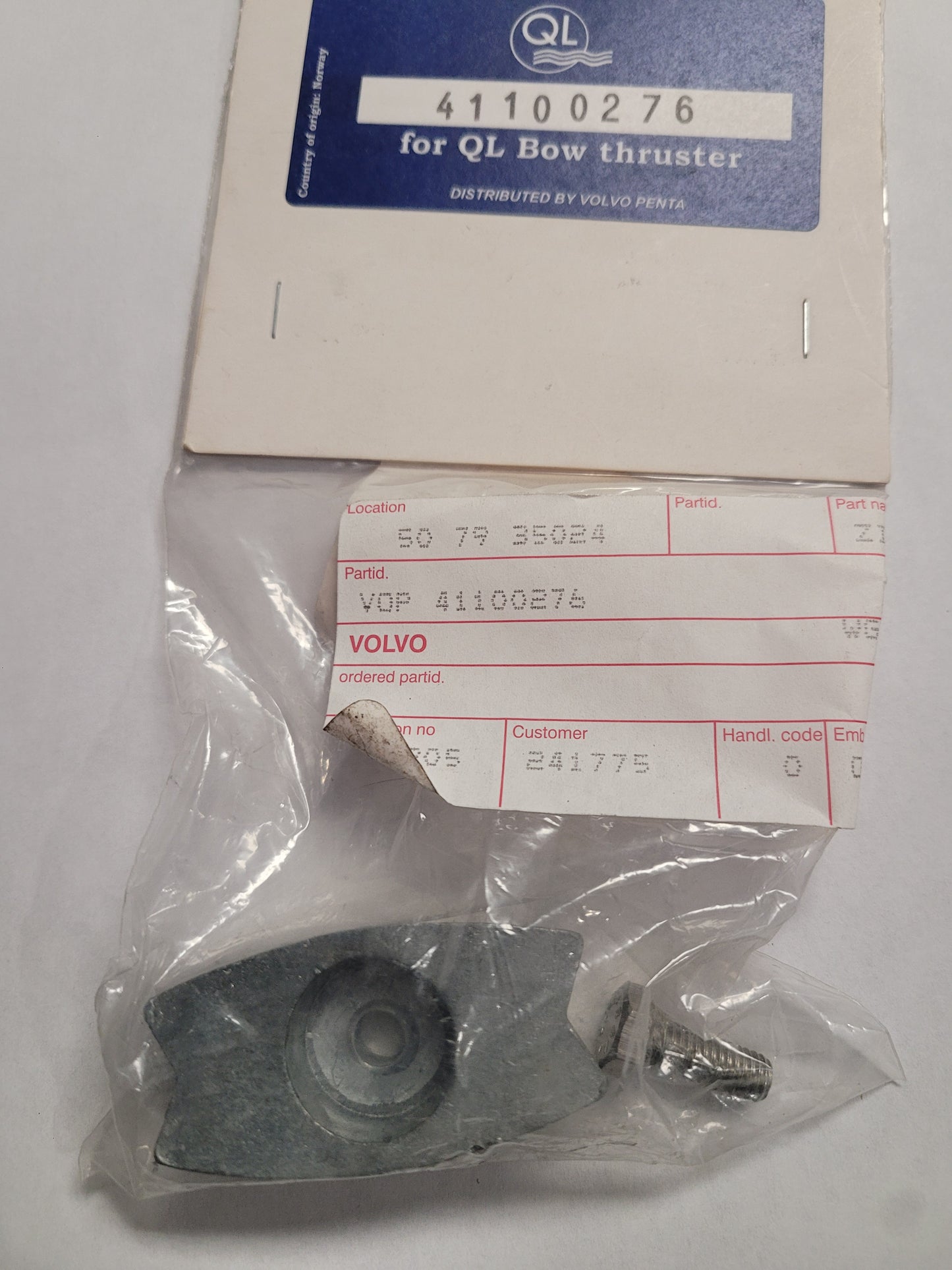 Zinc Anode, (NOS) QL 41100276