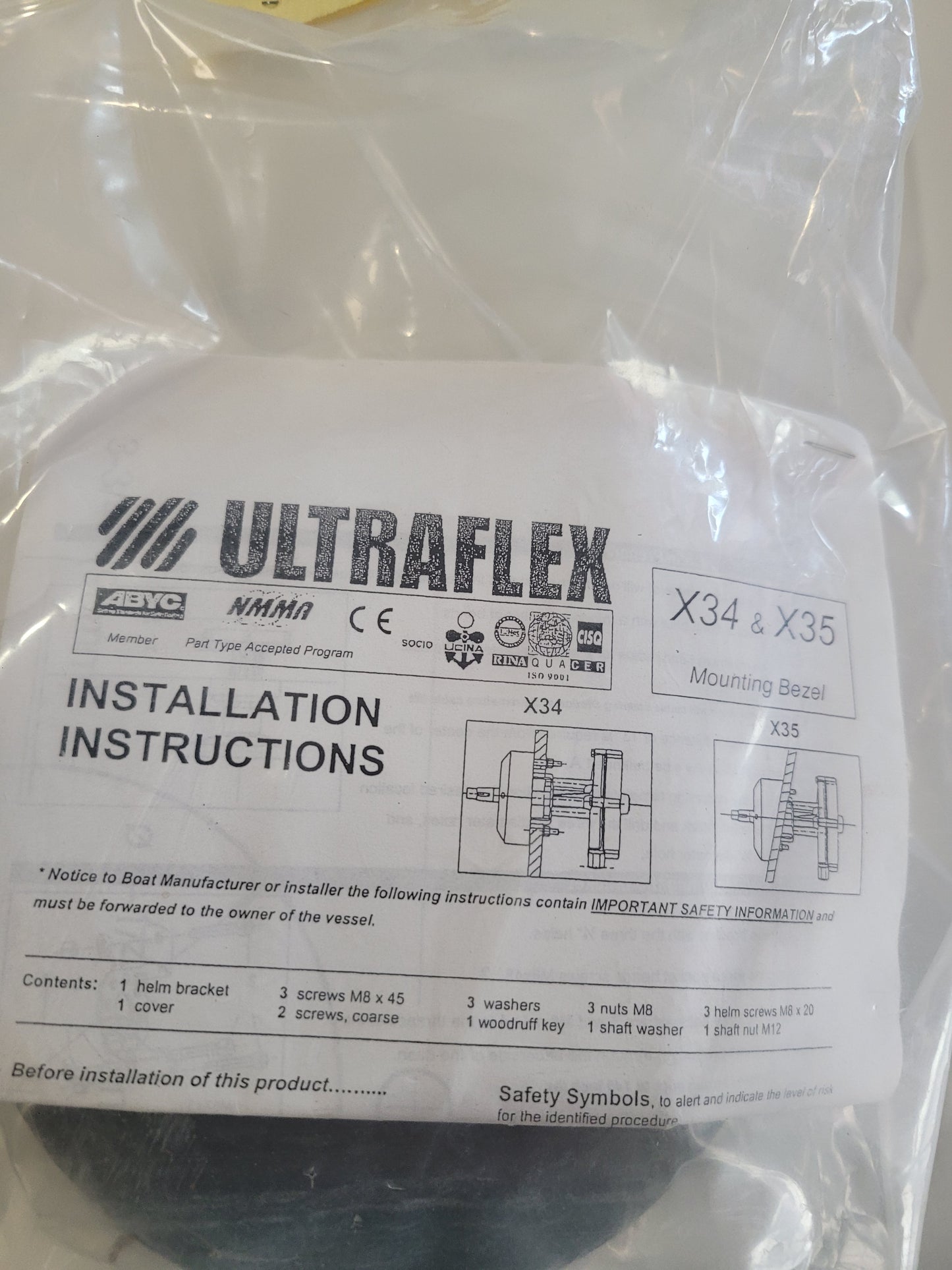 Uflex X35 20° Mounting Bezel, Black