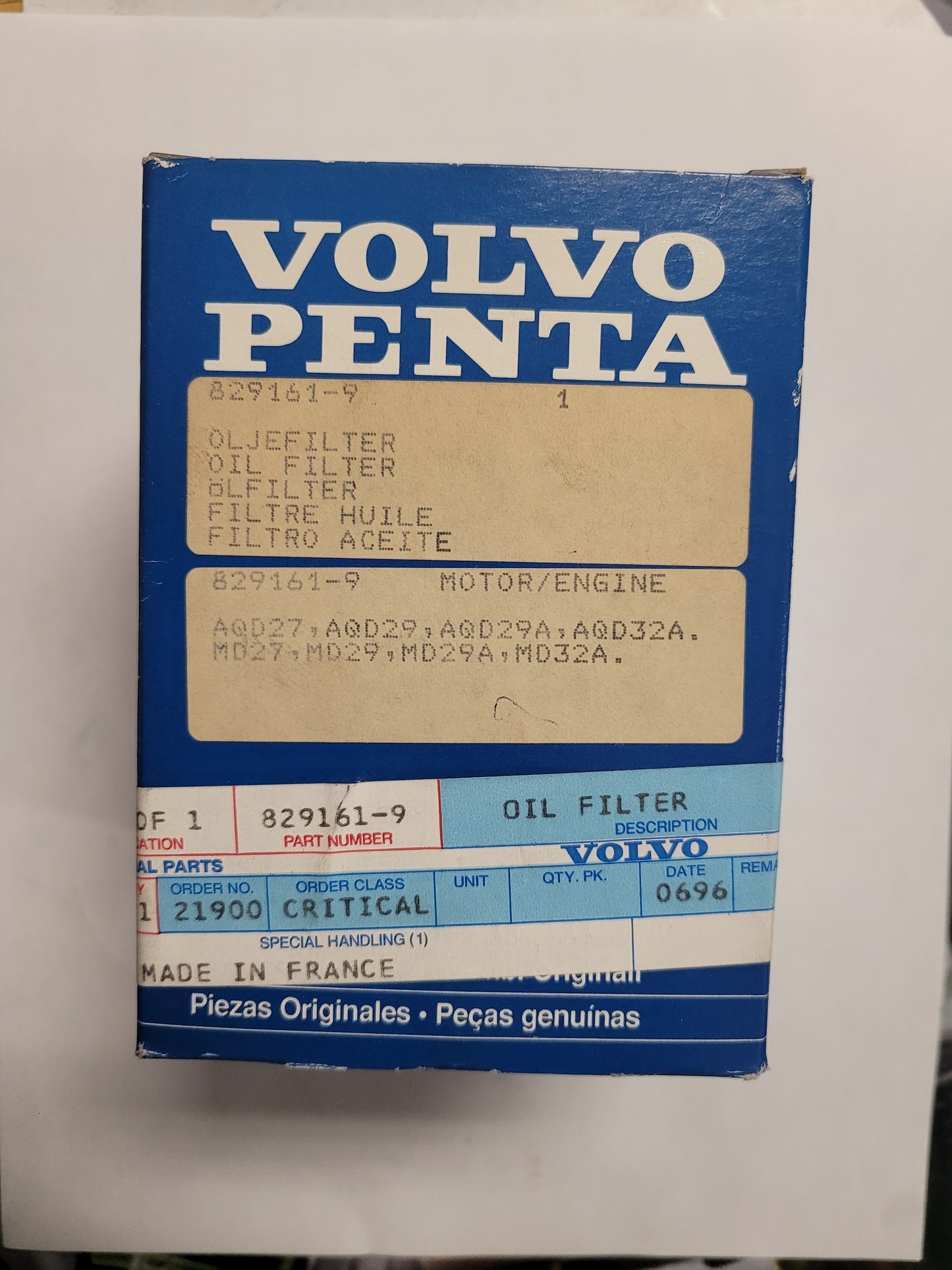Filter, Oil (NOS) Volvo 829161