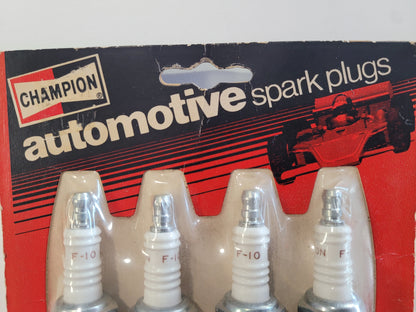 Champion F10 Nickel Spark Plug, Vintage Pkg. (NLA) (NOS) 8 plugs in package.