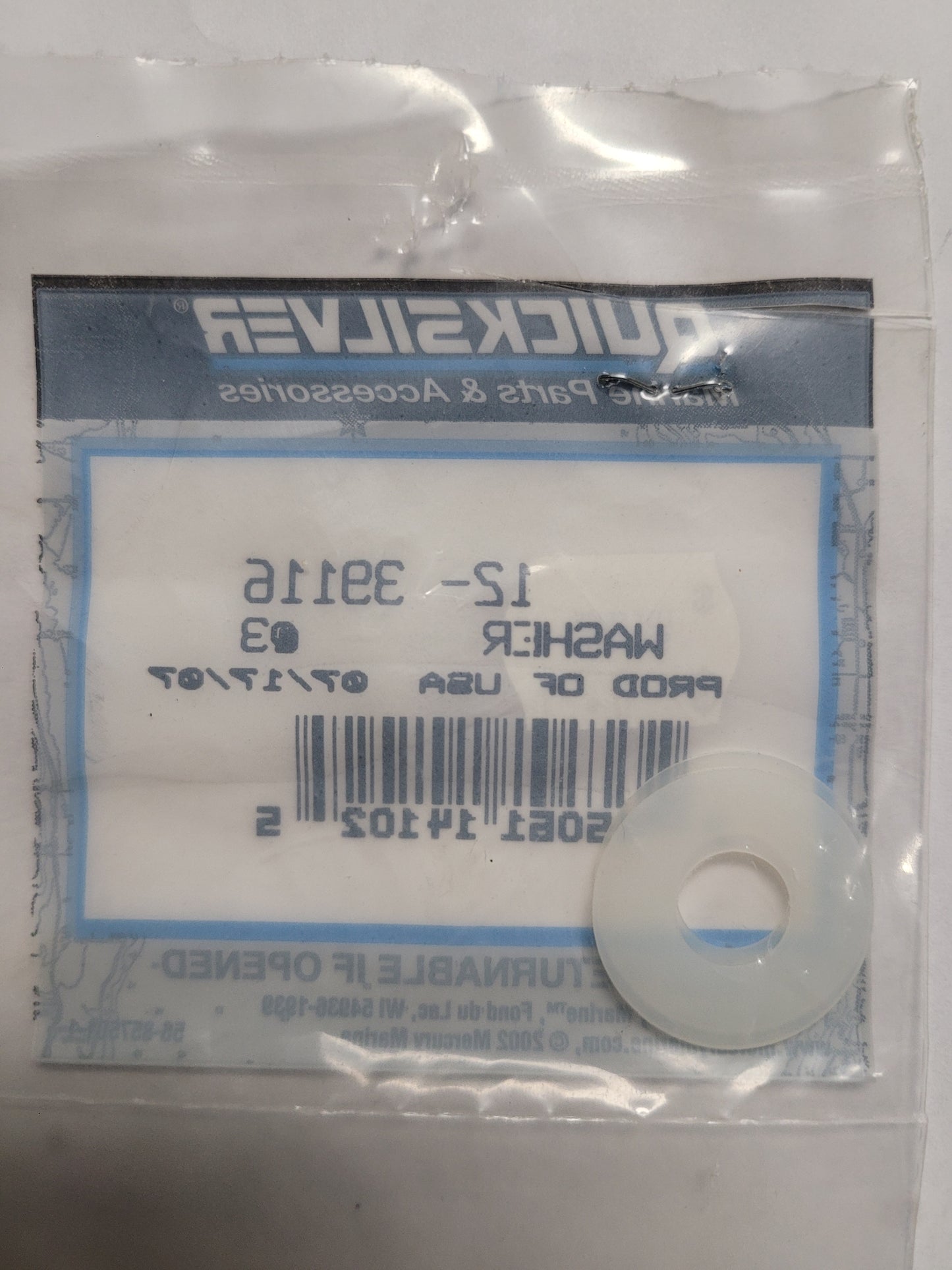 Washer, Upper Shift Lever, Quicksilver 39116