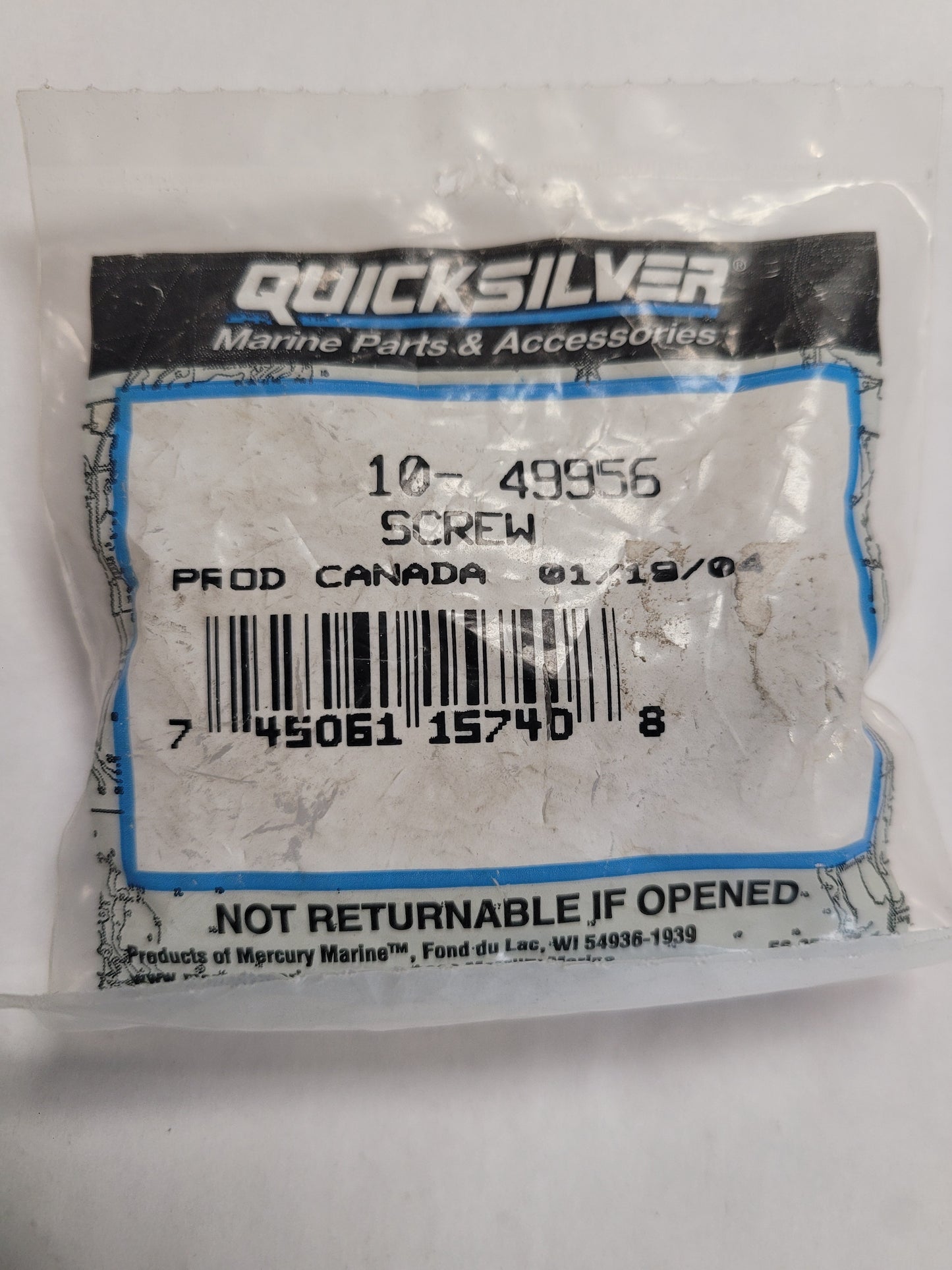 Screw, oil pan, Quicksilver 49956