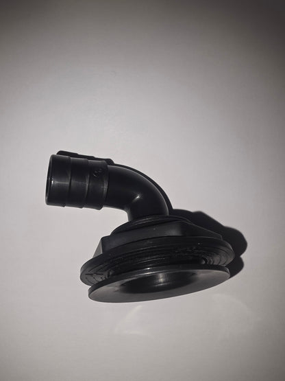 TH Marine 90 degree drain, black