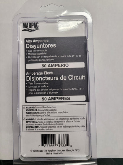 High Amp Circuit Breaker - Bussmann 285 Series (50 Amp, Surface Mount)