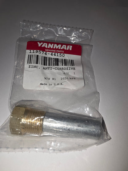Yanmar OEM zinc anode 119574-44150 for marine Yanmar diesel engines