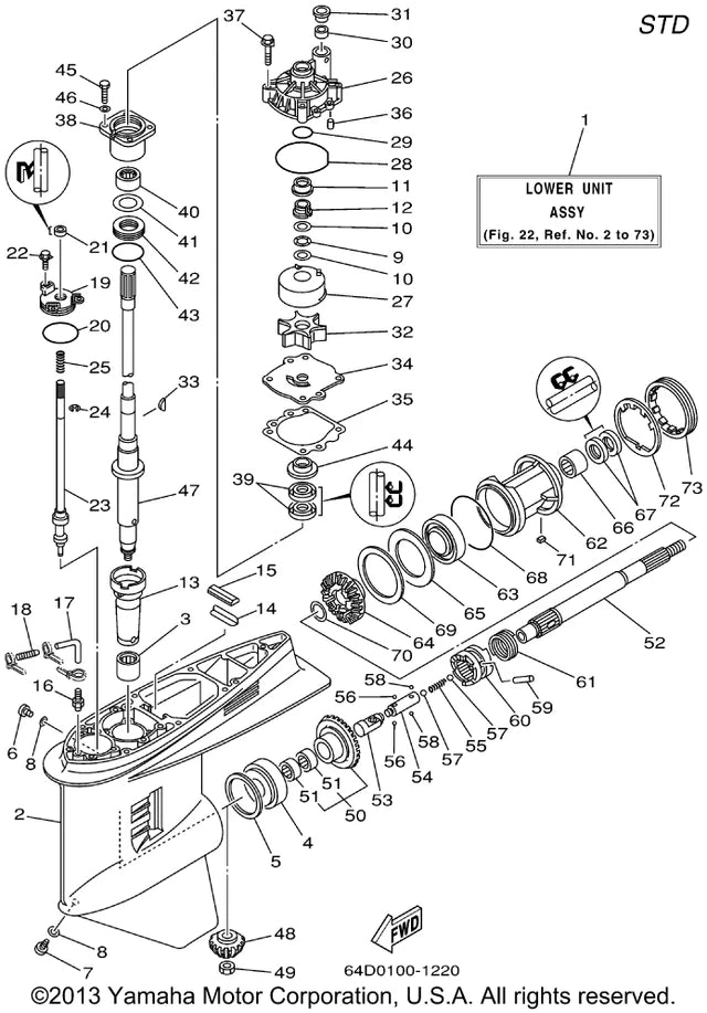 Yamaha 6G5-45536-01-00 - Sleeve, Drive Shaft